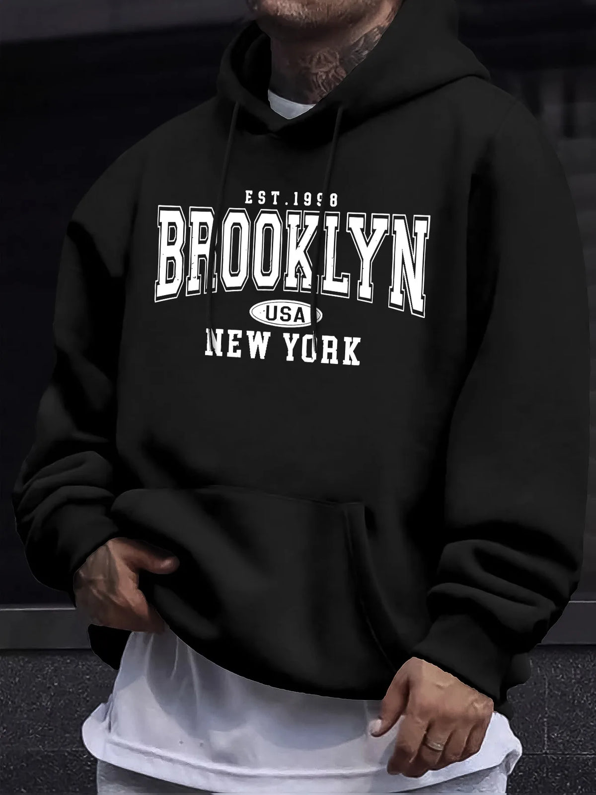 Men's Letter Print Casual Hoodie