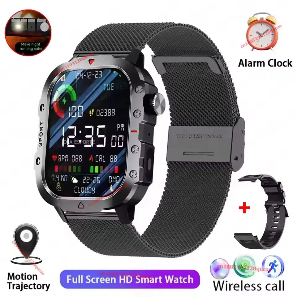 Outdoor 1.73-Inch Calling Smartwatch with Flashlight