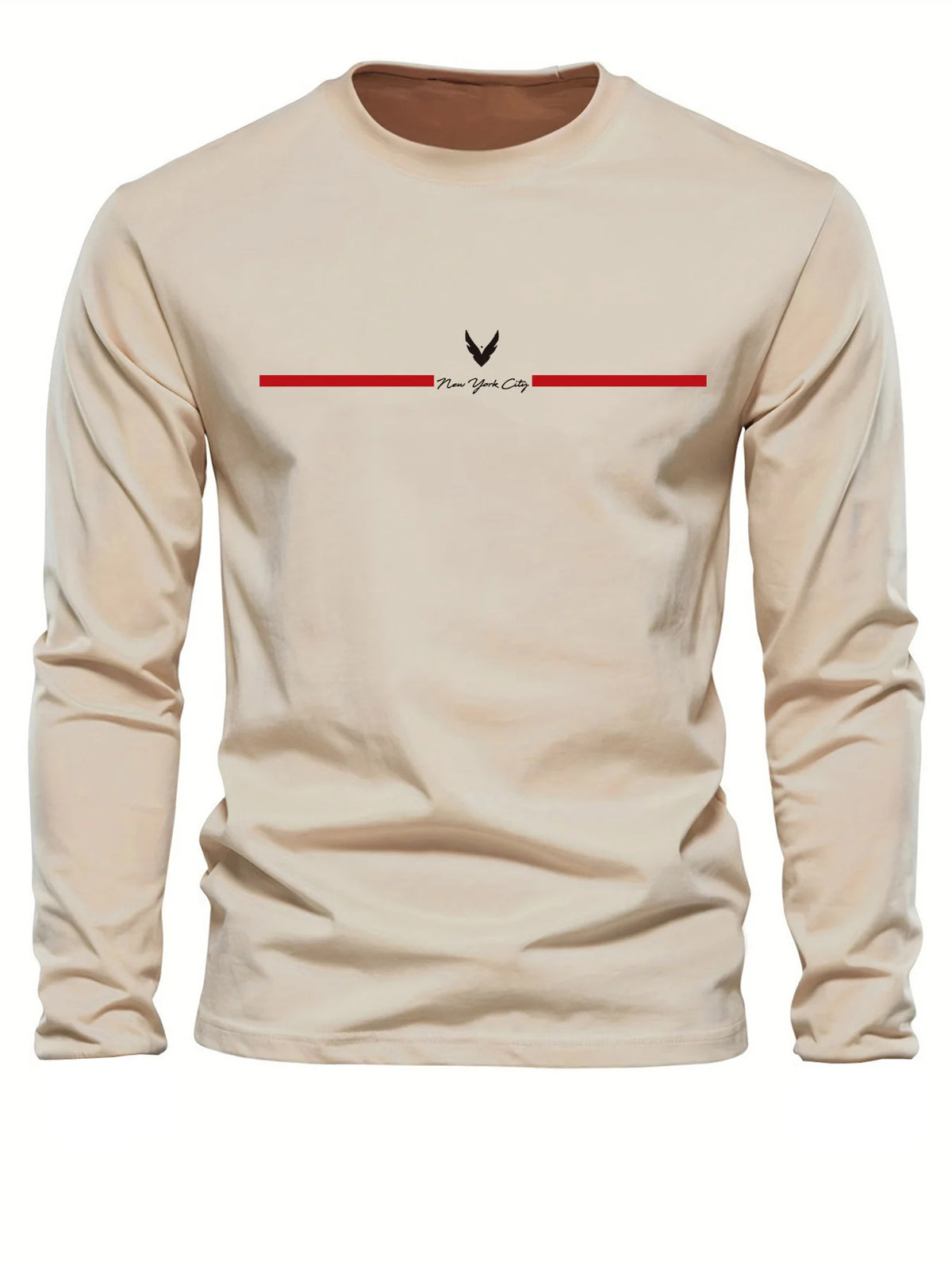 Men's Letter Print Long-Sleeve Casual T-Shirt