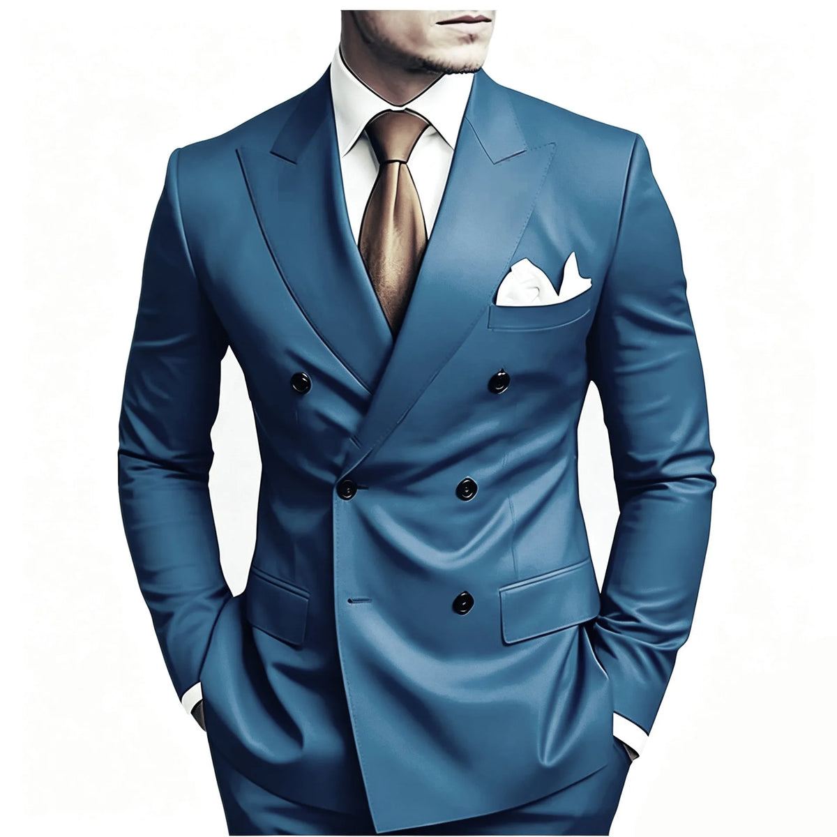 Men's Peak-Lapel Double-Breasted Suit