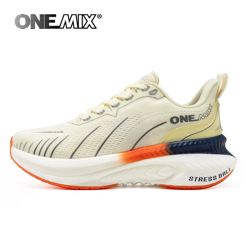 Unisex White Cushioned Running-Style Shoes