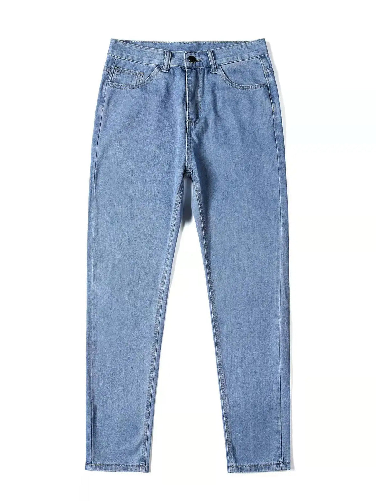 Men's Blue Straight-Leg Stretch Denim Jeans - Lightweight — product view