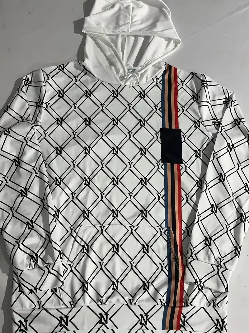 Men's Check Print Casual Outfit Set