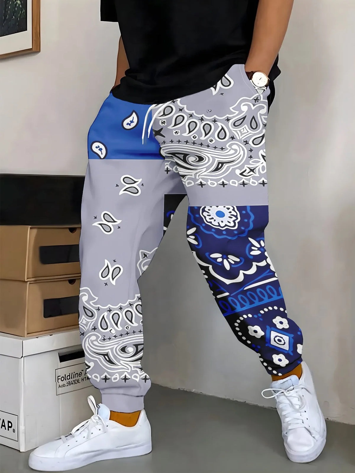 Men's Graphic Print Casual Pants