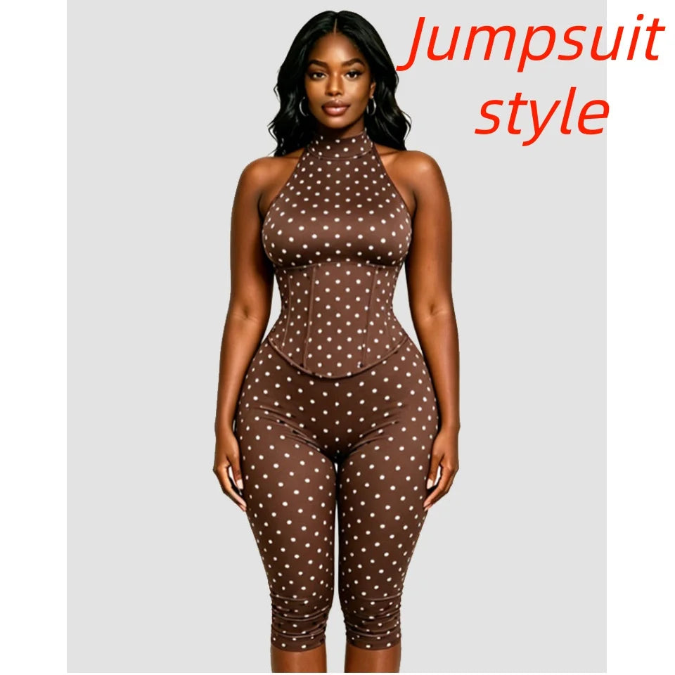 Women's Polka-Dot Halter Jumpsuit