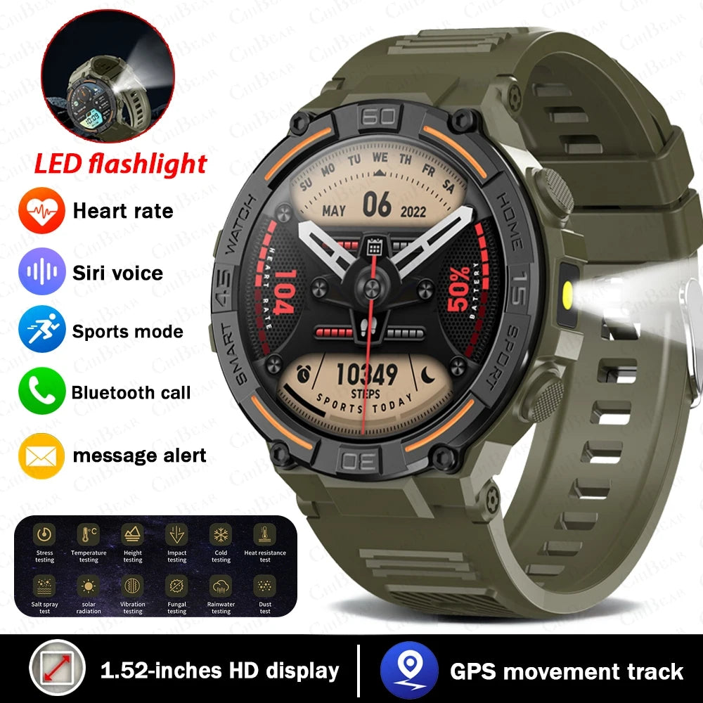 1.52-Inch Calling Smartwatch with Flashlight