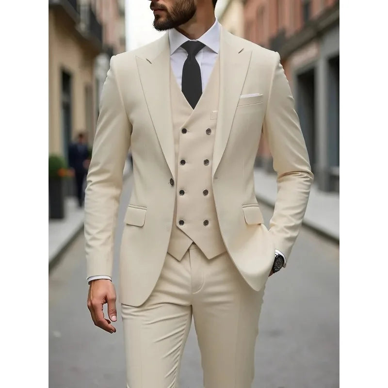 Men's Single-Breasted Pocket Suit