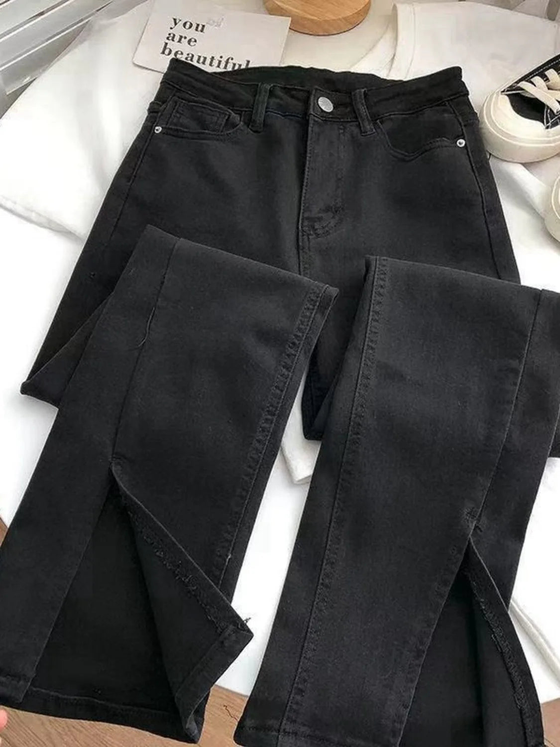 Women's Vintage High-Waist Wide-Leg Jeans — product view