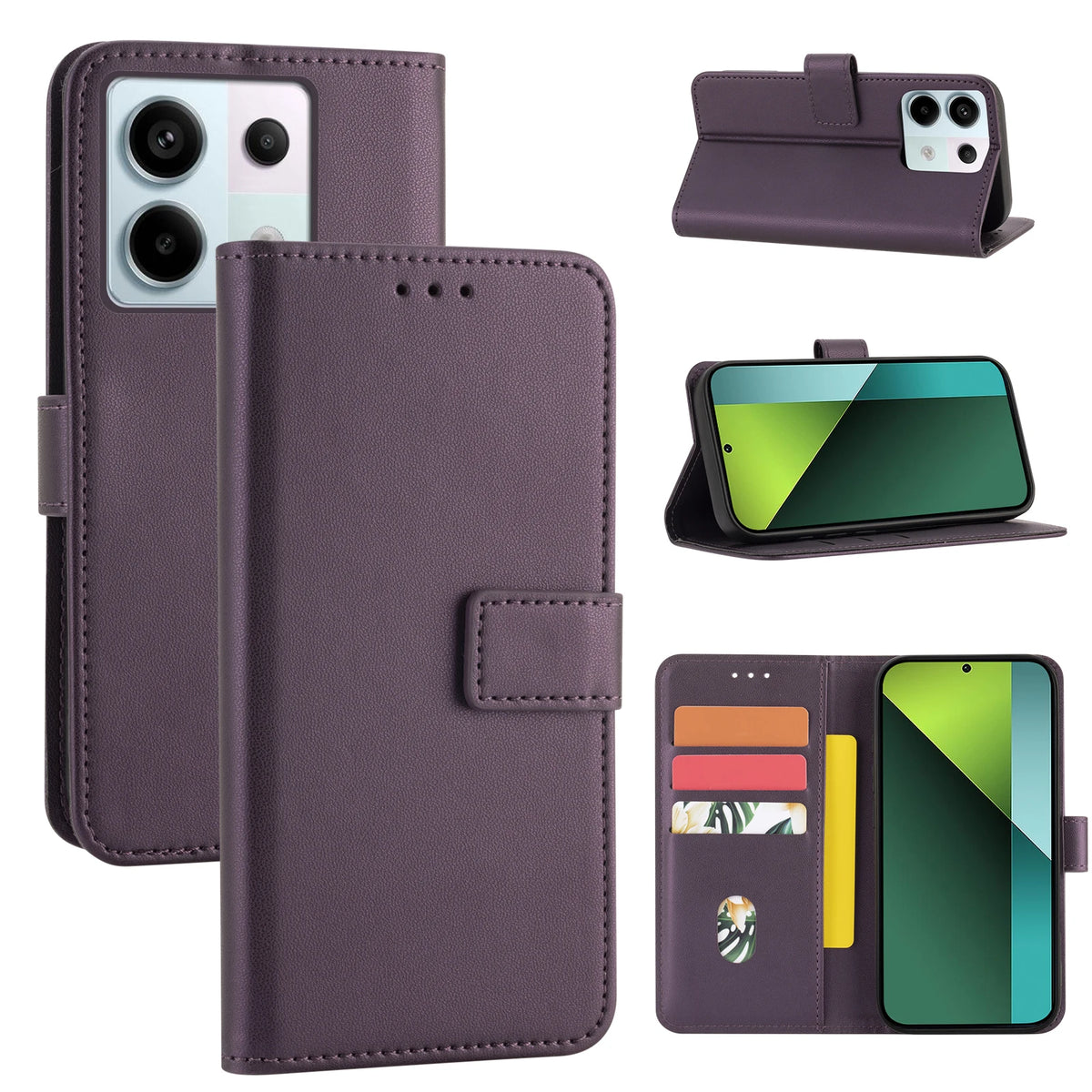 Classic Flip Wallet Phone Case for Redmi Note 11S 4G, Redmi Note 11 4G, Redmi Note 11 Pro 5G, Redmi Note 11 Pro 4G, Redmi Note 9 Pro, Redmi Note 10S, Redmi Note 10 5G, Redmi Note 10 4G, Redmi Note 8 Pro, Redmi Note 8 & More Models