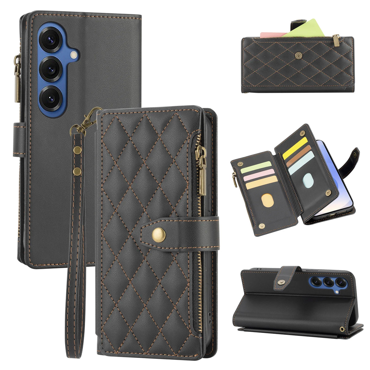 Geometric Flip Wallet Phone Case for Samsung Galaxy S25+, S26+, S25 Edge, S25 Ultra, S26 Ultra, S25 FE, S26, S26 Edge, S23+, S24, S23 FE, S23 Ultra, S24+, S25, S24 FE, S24 Ultra, S21 Ultra 5G, S21+ 5G, S21, S21 FE 5G, S22+ 5G, S23 & More Models