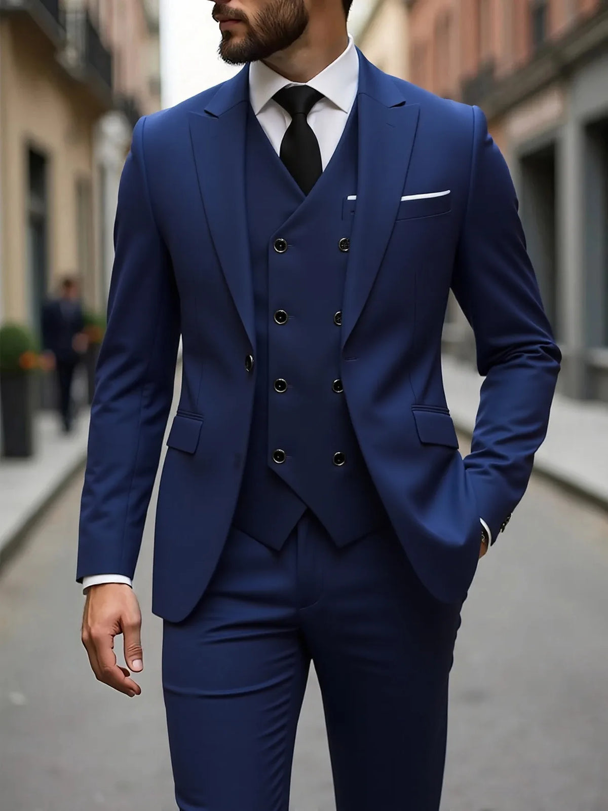 Men's Single-Breasted Pocket Suit