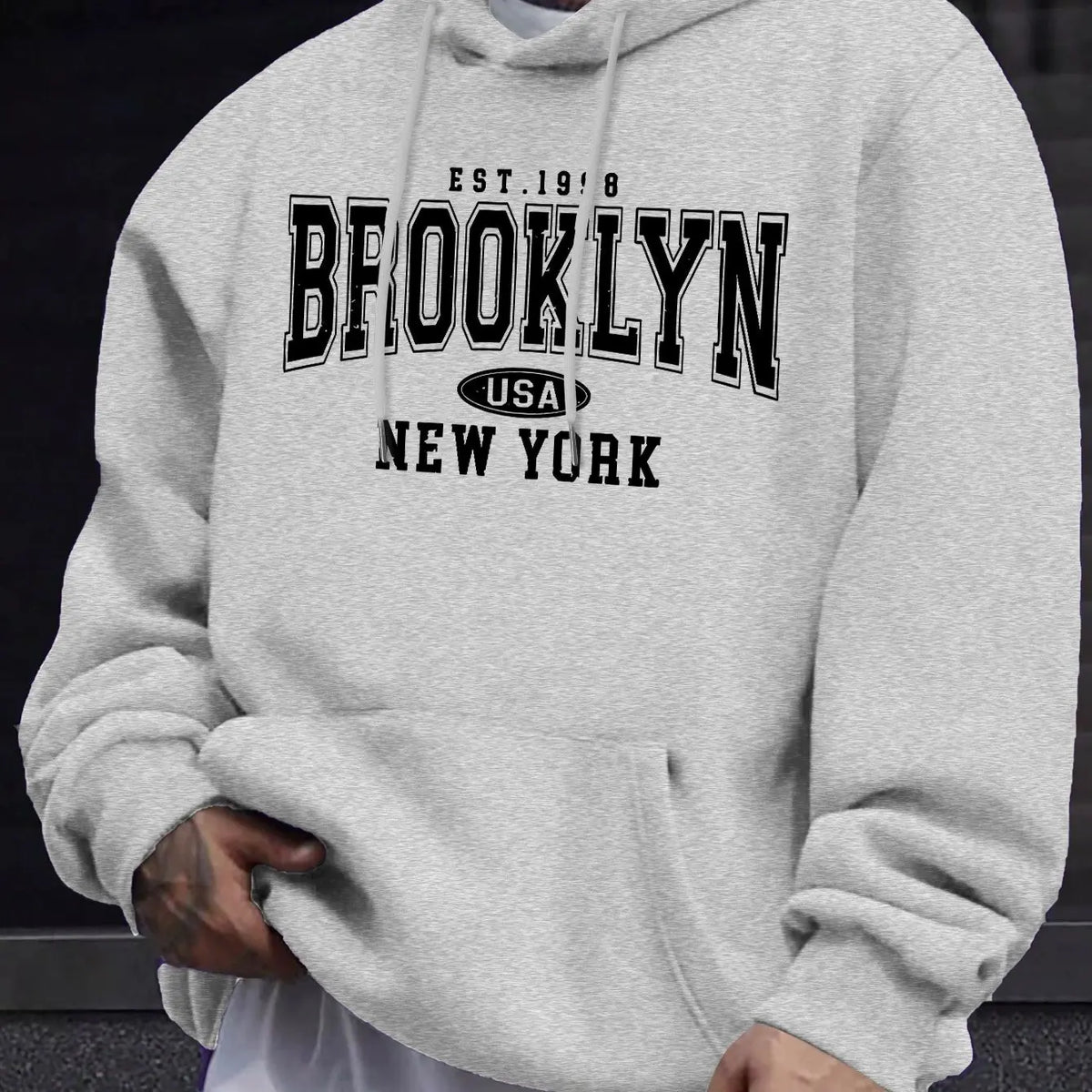 Men's Letter Print Casual Hoodie