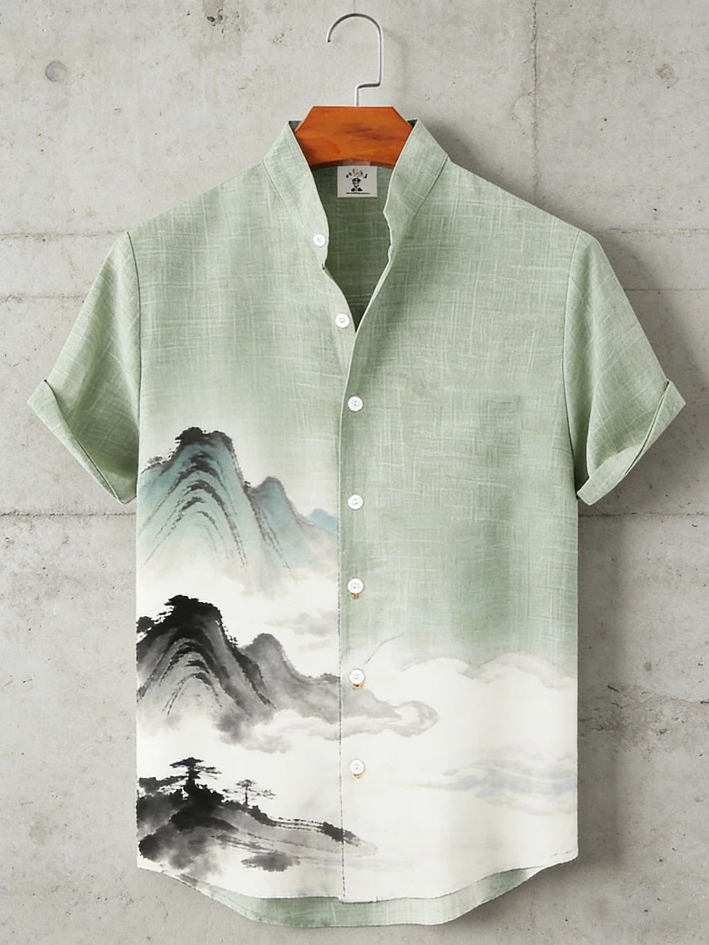 Men's Graphic Print Short-Sleeve Casual Shirt