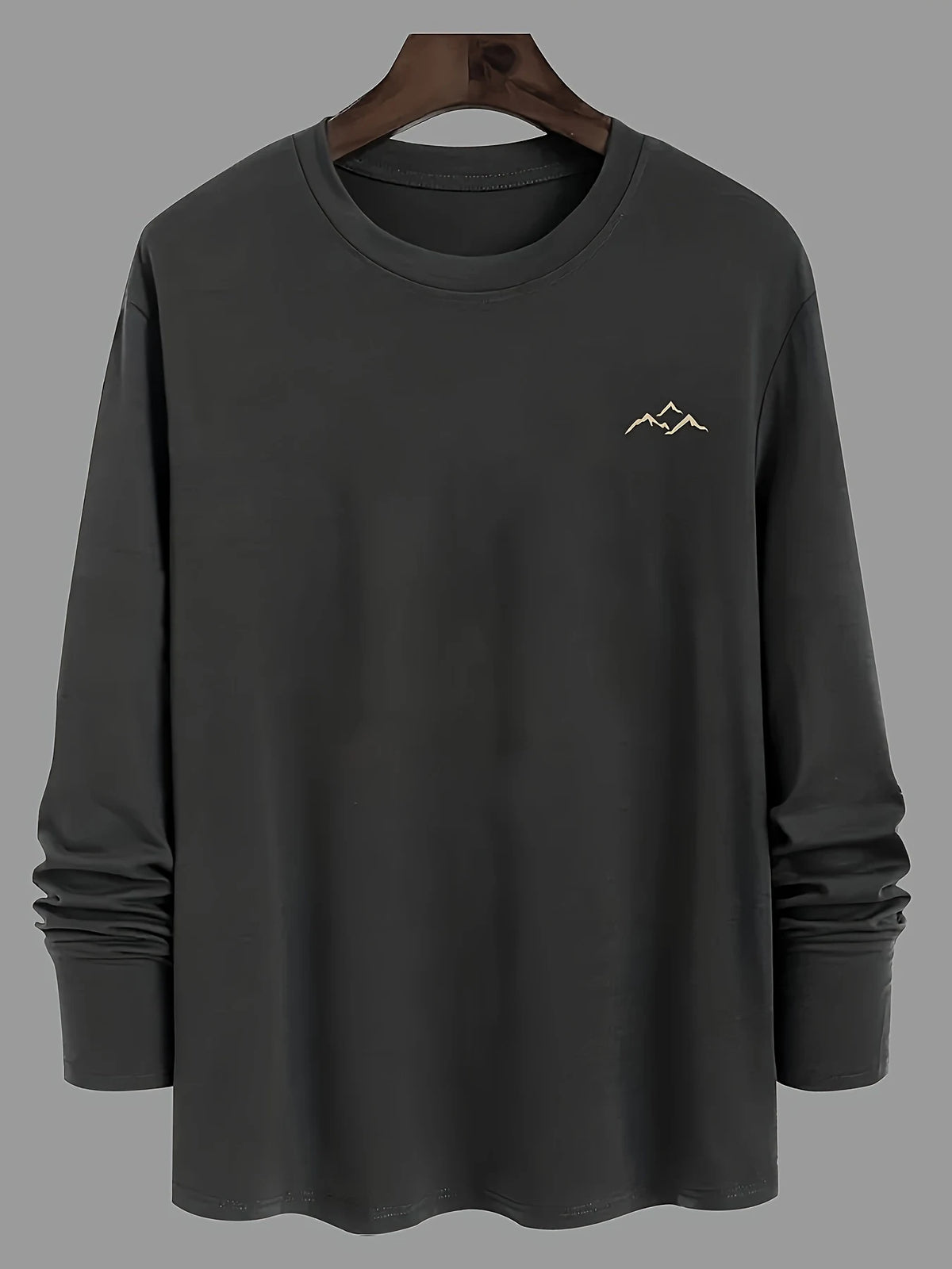 Men's Mountain Print Long-Sleeve Casual T-Shirt