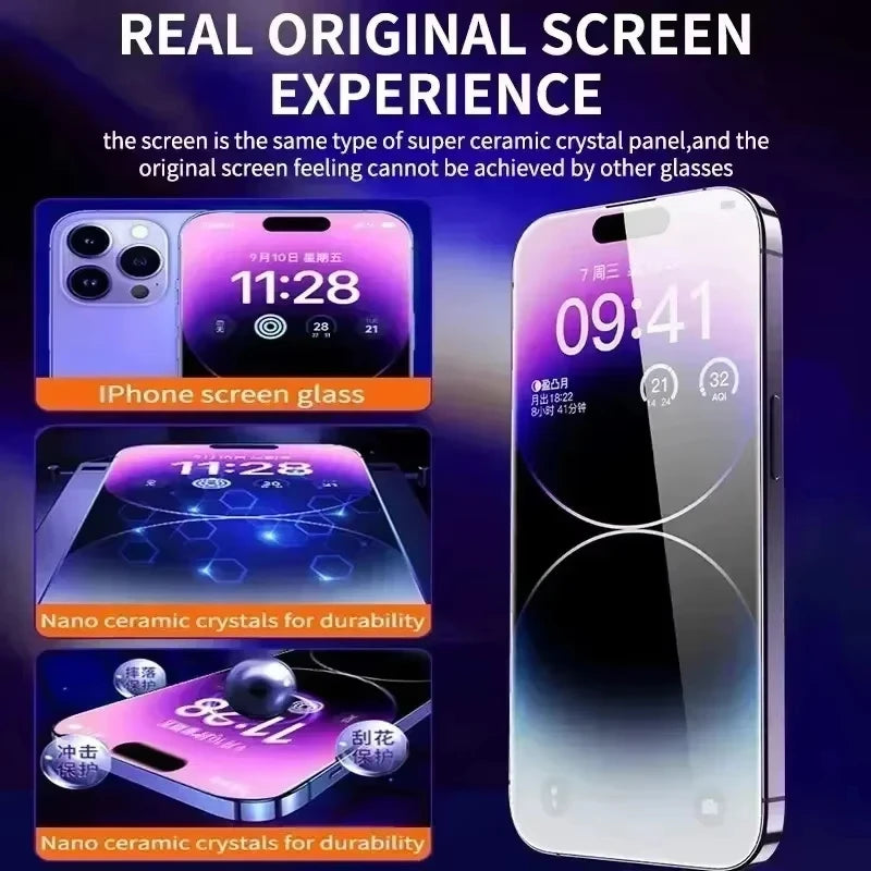 Easy-Install Clear Tempered Glass Screen Protector for iPhone 15 Pro Max, iPhone 16 Pro, iPhone 16 Pro Max, iPhone XS Max, iPhone 15 Pro, iPhone 16, iPhone 16 Plus, iPhone 13 Pro, iPhone XR, iPhone XS, iPhone 13 Pro Max & More Models
