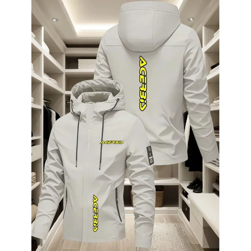 Men's Graphic Print Hooded Zip-Up Jacket