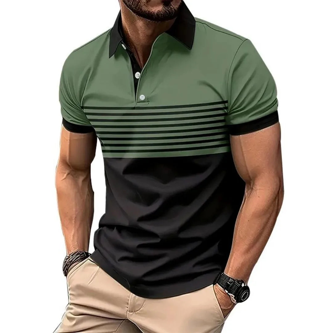 Men's Striped Polo Shirt
