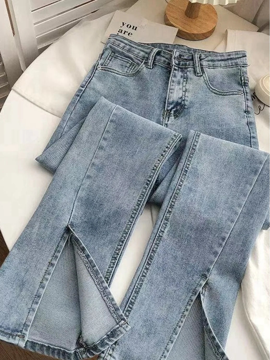 Women's Vintage High-Waist Wide-Leg Jeans — product view