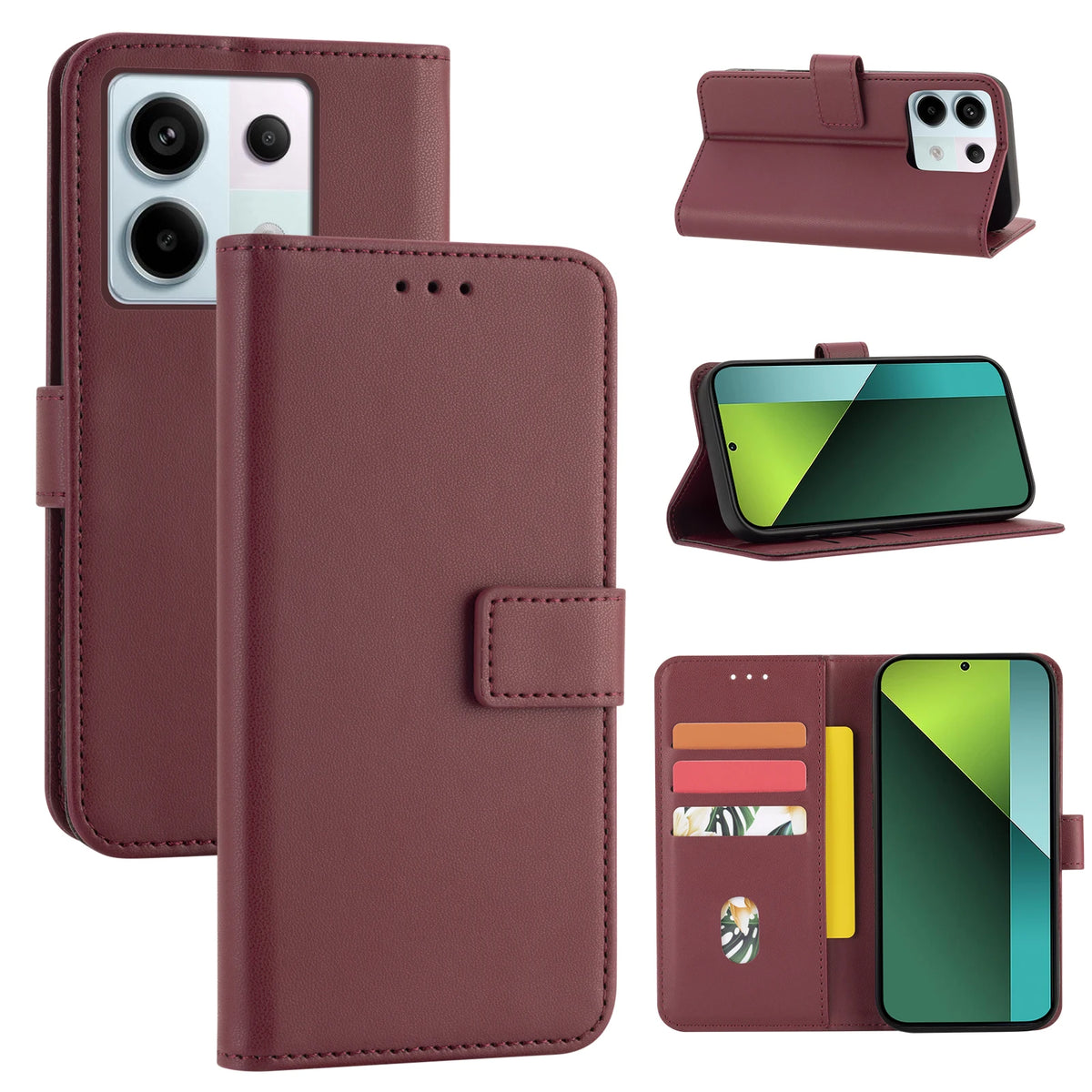Classic Flip Wallet Phone Case for Redmi Note 11S 4G, Redmi Note 11 4G, Redmi Note 11 Pro 5G, Redmi Note 11 Pro 4G, Redmi Note 9 Pro, Redmi Note 10S, Redmi Note 10 5G, Redmi Note 10 4G, Redmi Note 8 Pro, Redmi Note 8 & More Models
