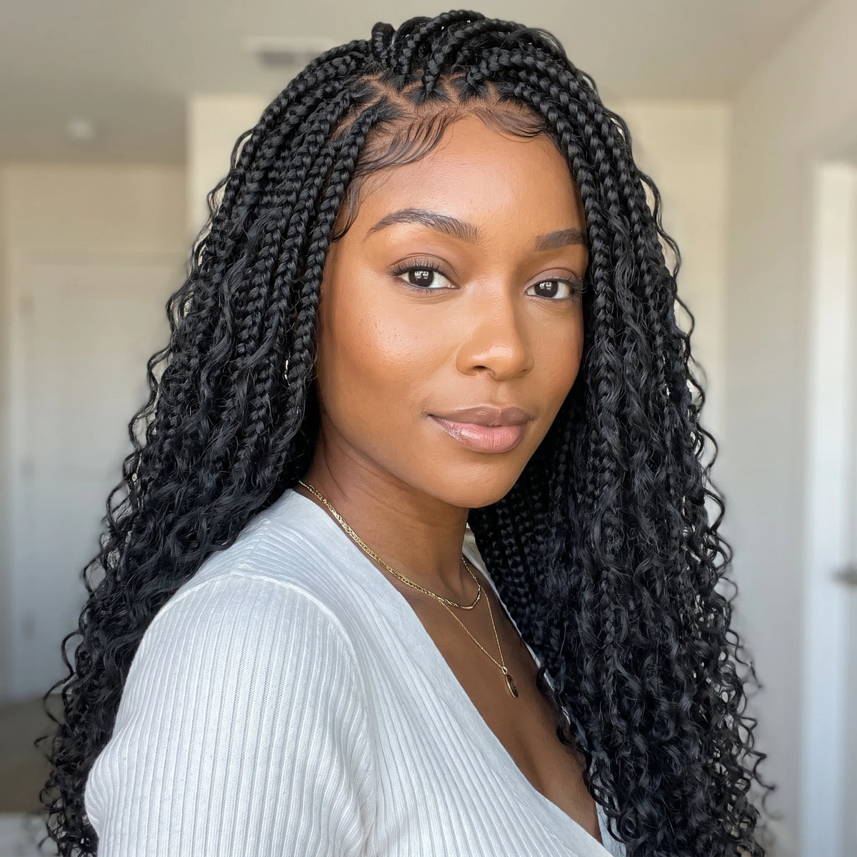 Boho Box Braided Lace Front Wig Synthetic Goddess Braids Wig with - OSASCO
