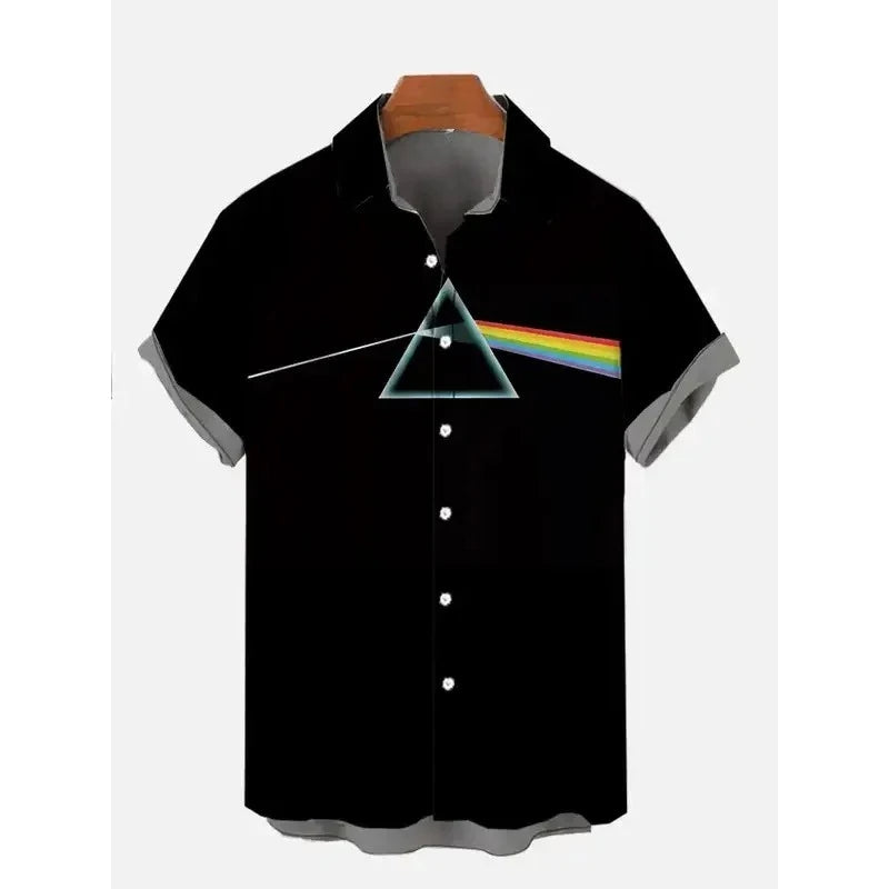 Men's Graphic Print Short-Sleeve Casual Shirt