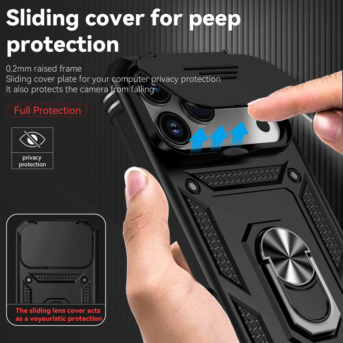Ring Stand Phone Case for iPhone 18 Pro Max, iPhone Air, iPhone 17 Pro Max, iPhone 18 Pro, iPhone 17 Pro