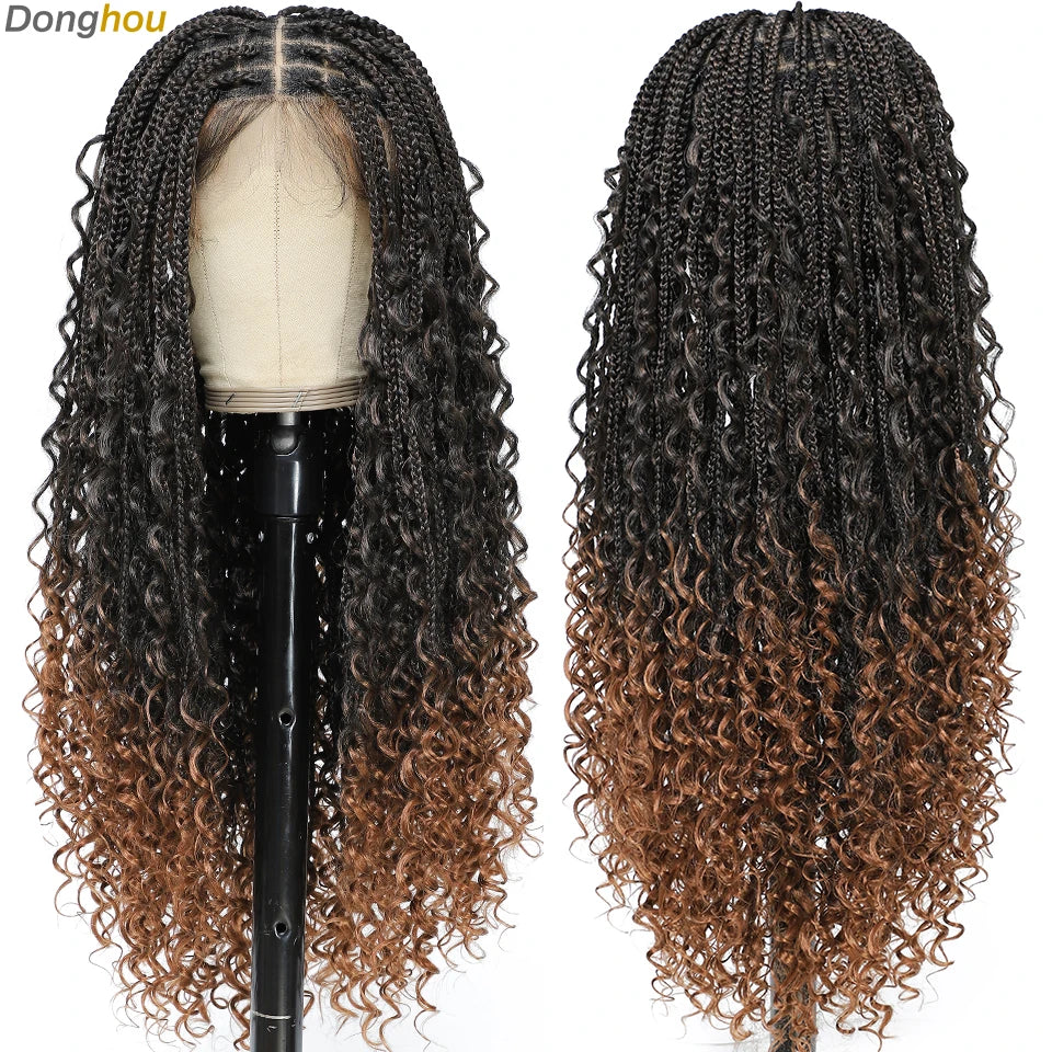 Boho Goddess Box Braid Wig with Baby Hair Lace Front Braided Wig - OSASCO