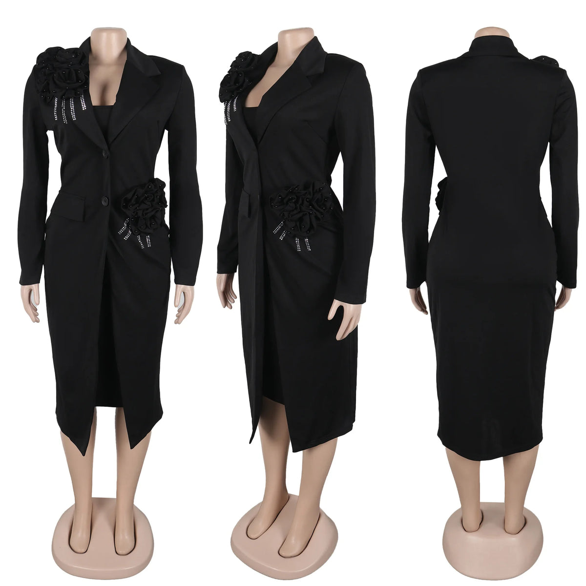 Women's Long Blazer & Dress Set