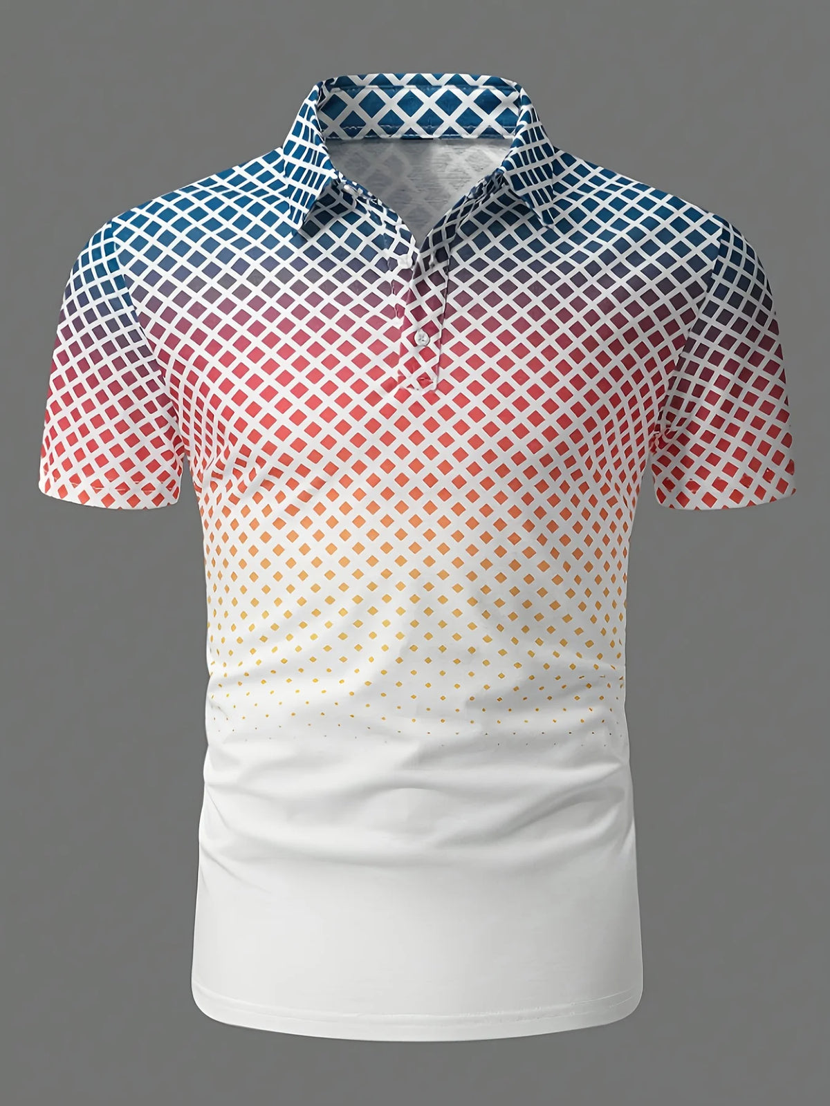Men's Polka Dot Short-Sleeve Polo Shirt