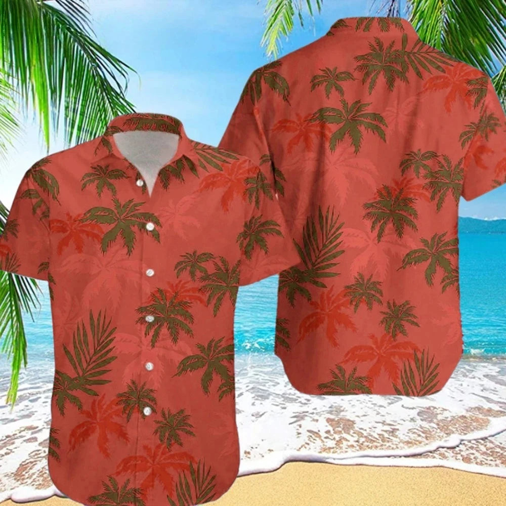 Men's Palm Tree Print Casual Shirt