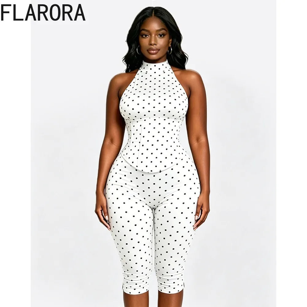 Women's Polka-Dot Halter Jumpsuit
