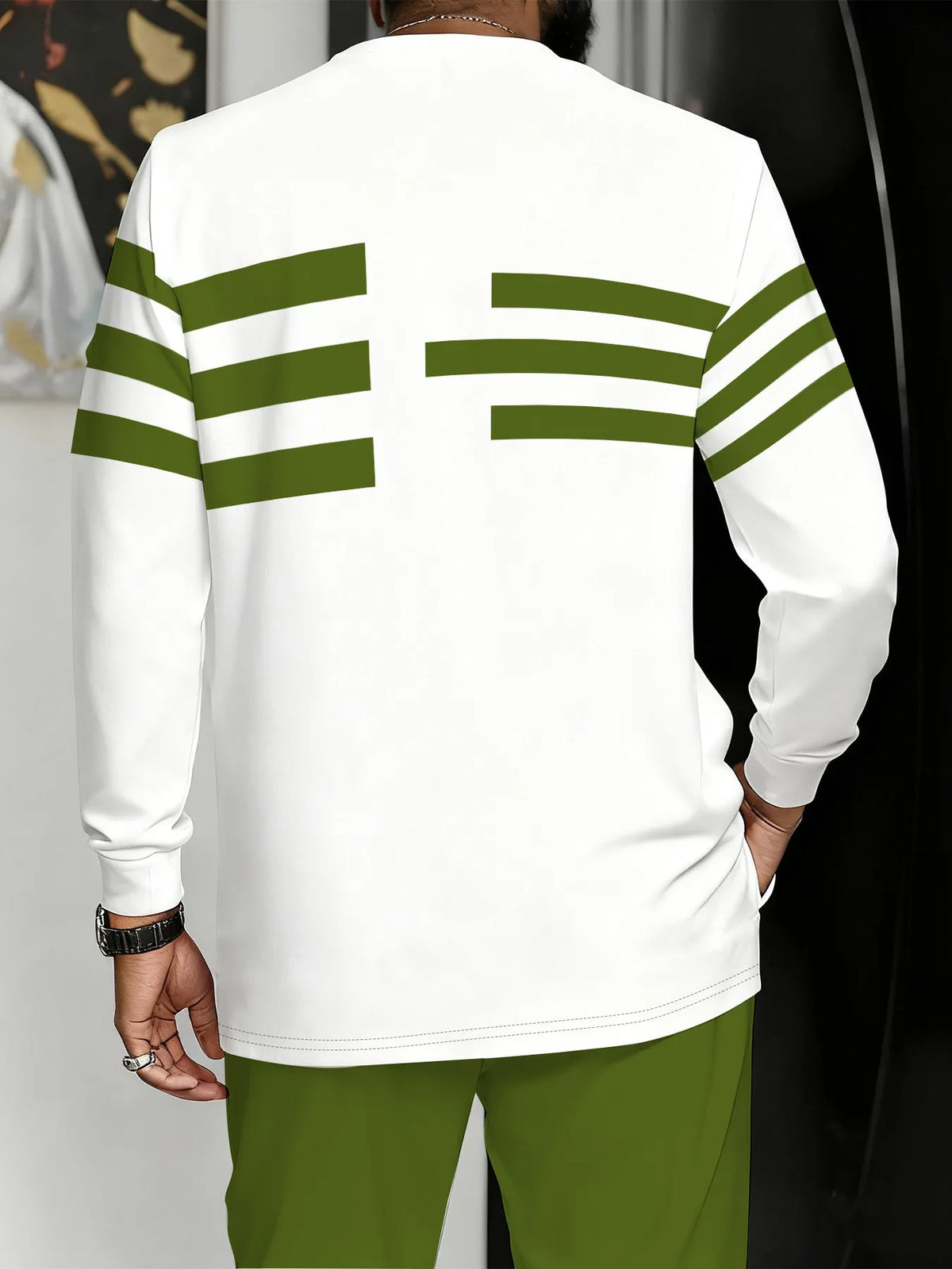 Men's Striped Sweatshirt & Pants Set