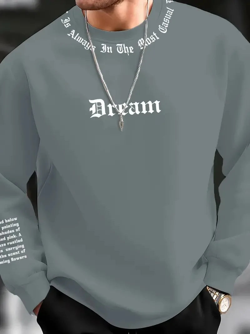 Men's Letter Print Casual Hoodie