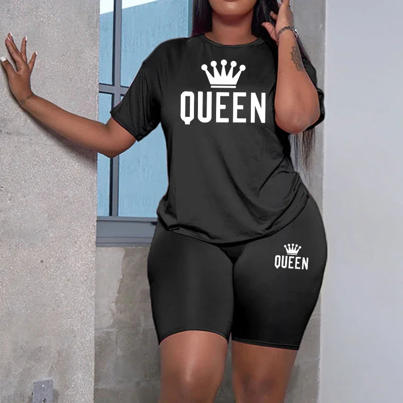 Women's Graphic Print Top & Shorts Set