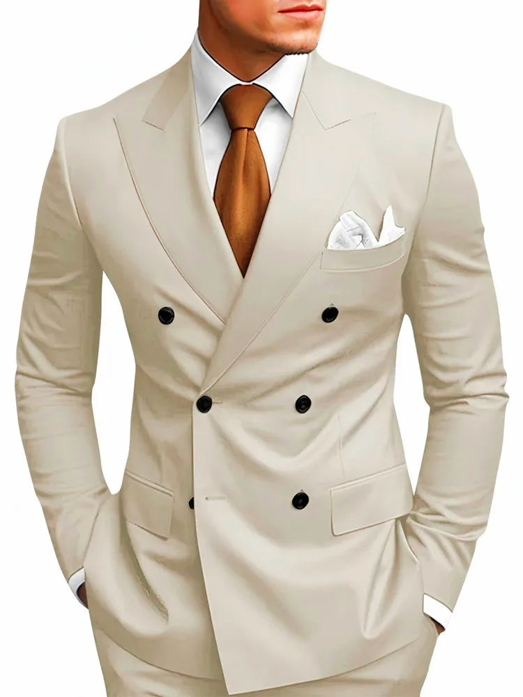Men's Peak-Lapel Double-Breasted Suit