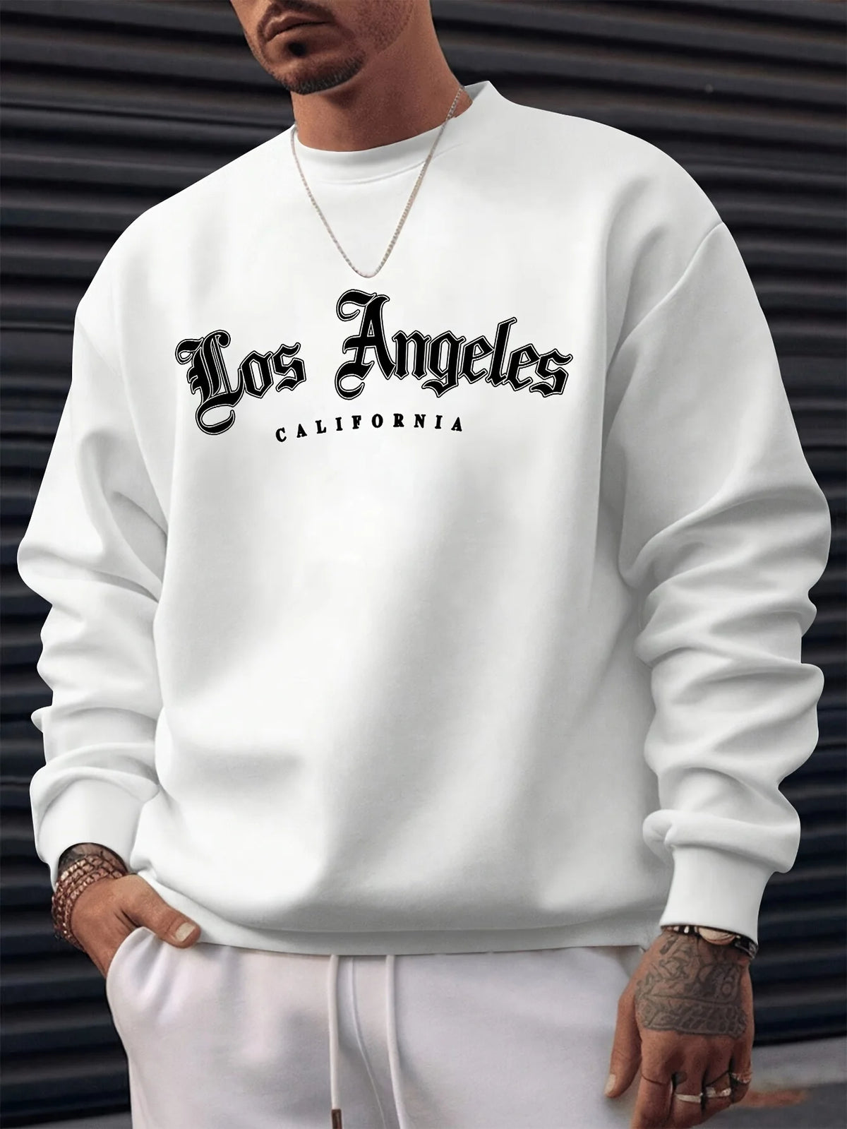 Men's Graphic Print Crew-Neck Sweatshirt