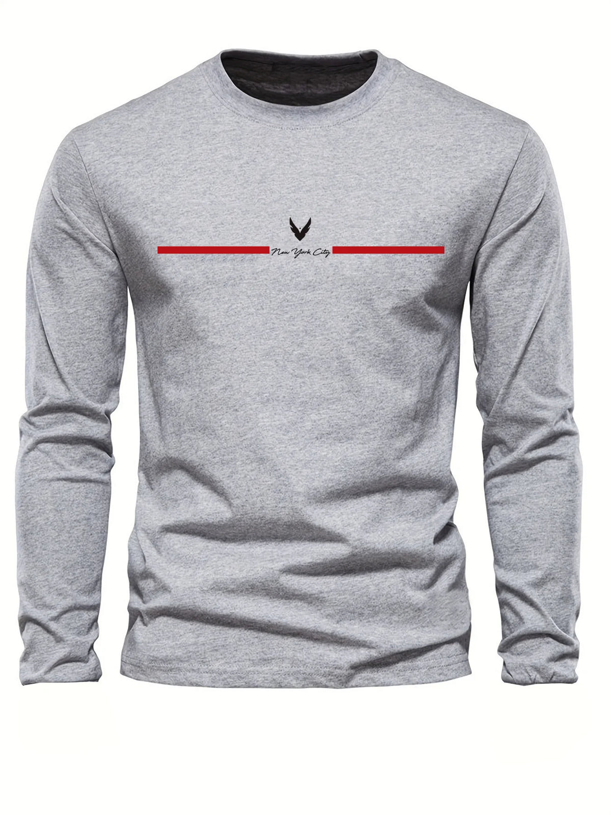 Men's Letter Print Long-Sleeve Casual T-Shirt