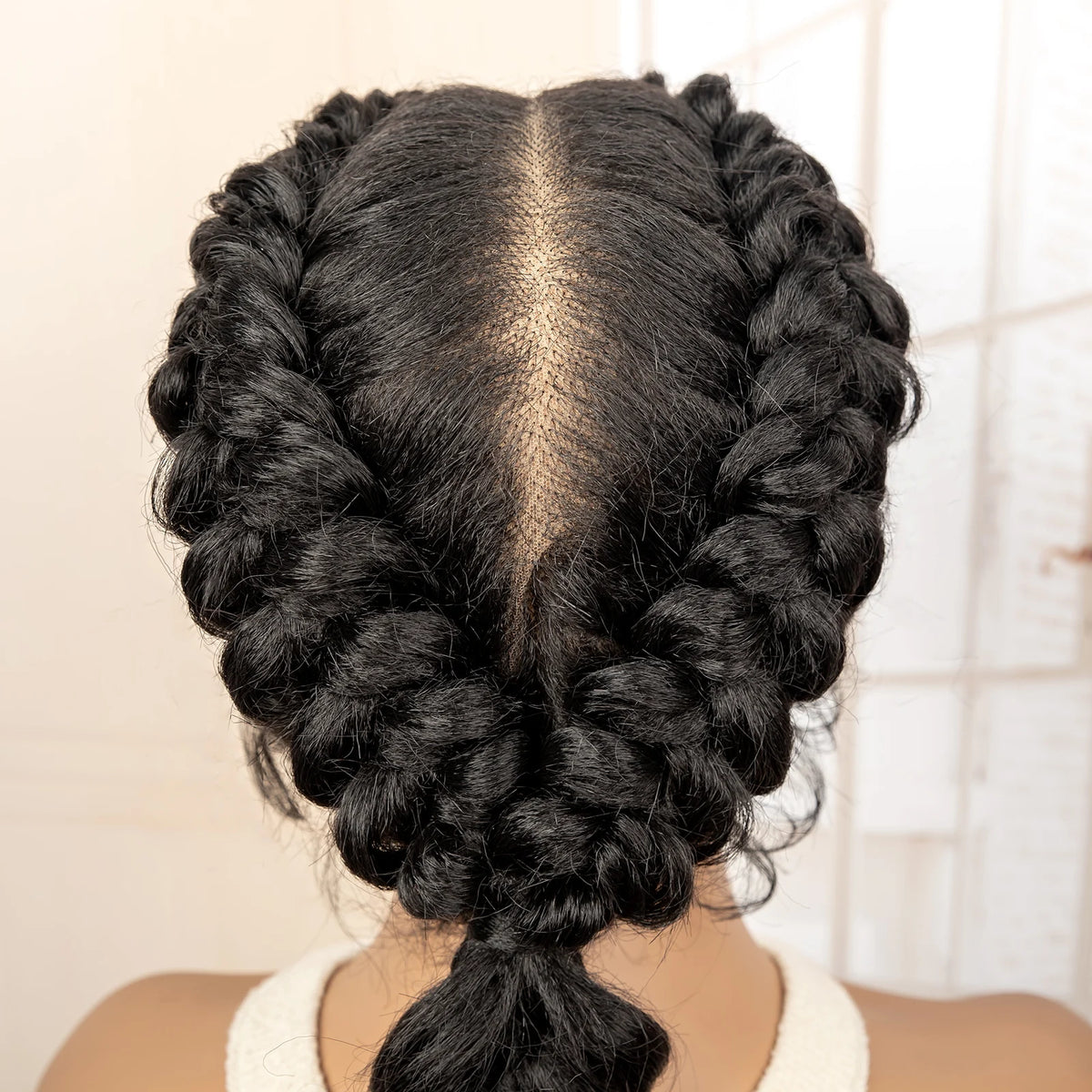 30 Inches Full Lace Synthetic Fishtail Braided Wig Ponytail Wig Lace - OSASCO