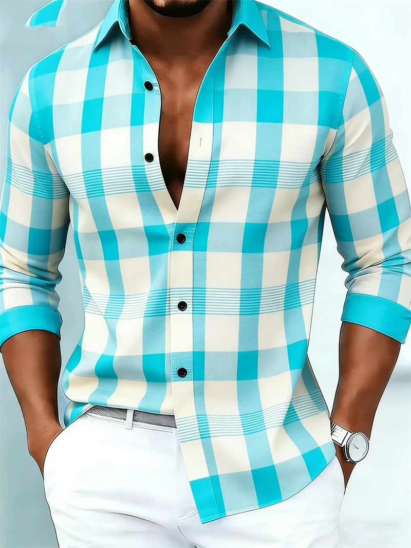 Men's Striped Long-Sleeve Casual Shirt