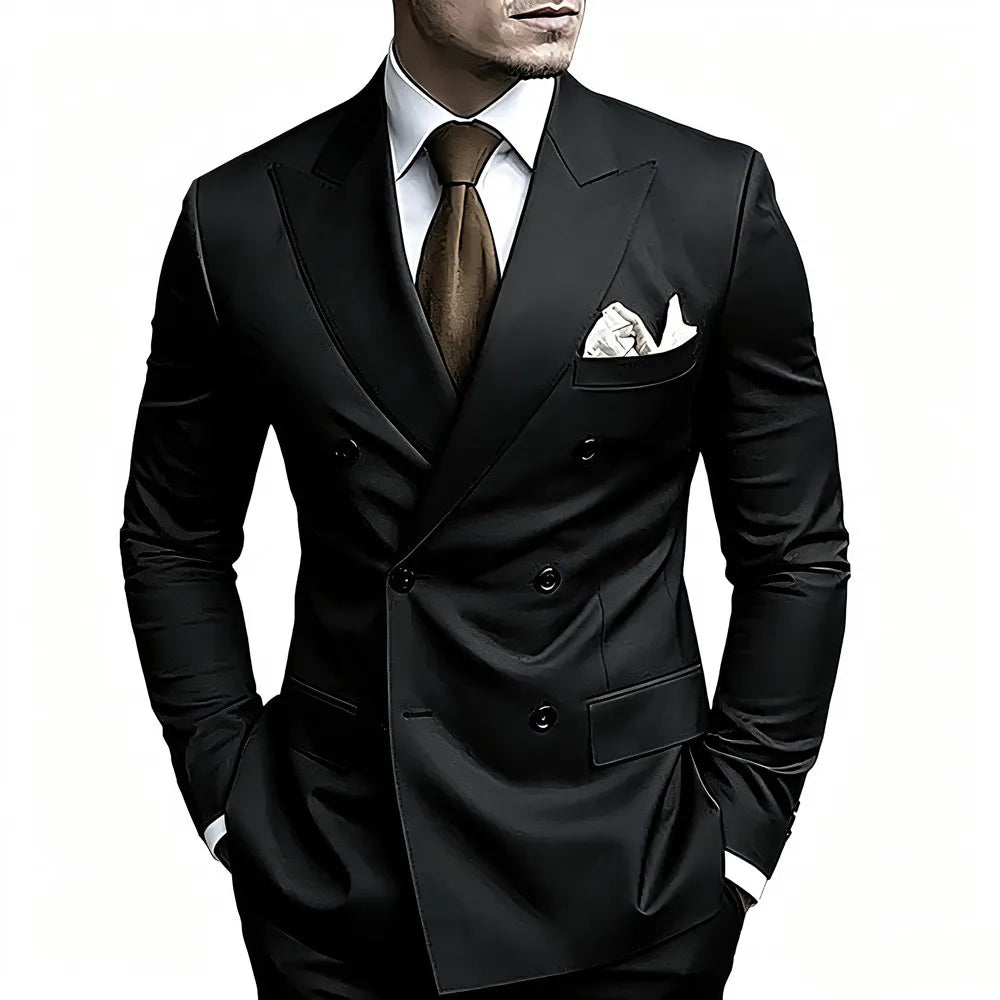 Men's Peak-Lapel Double-Breasted Suit