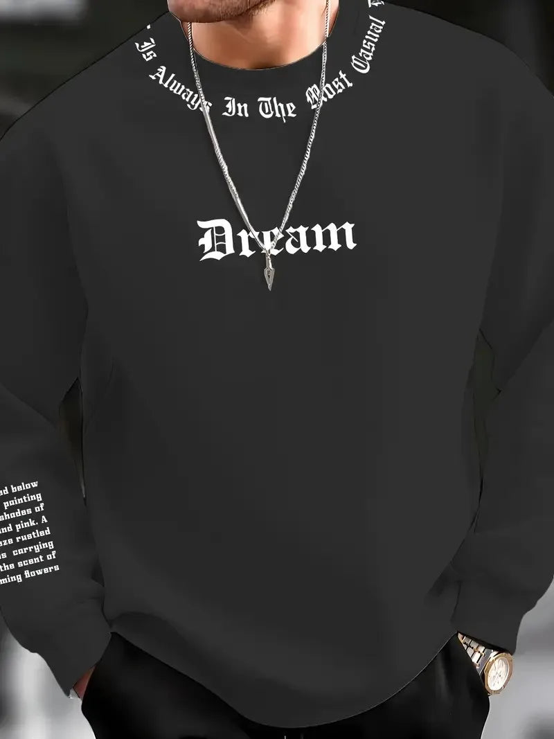 Men's Letter Print Casual Hoodie