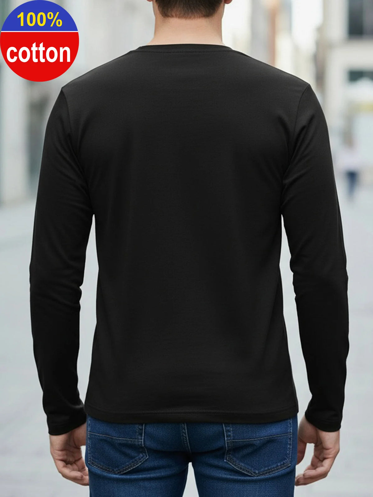 Men's Animal Print Long-Sleeve Casual T-Shirt