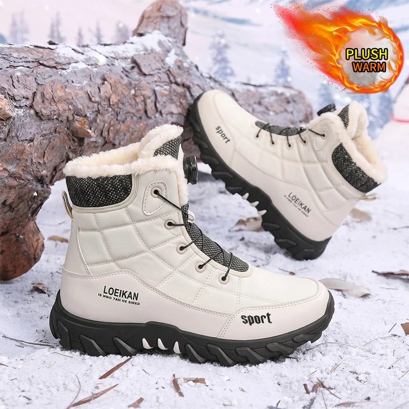 Bottes montantes pour hommes à fermeture à cadran doublées de flanelle