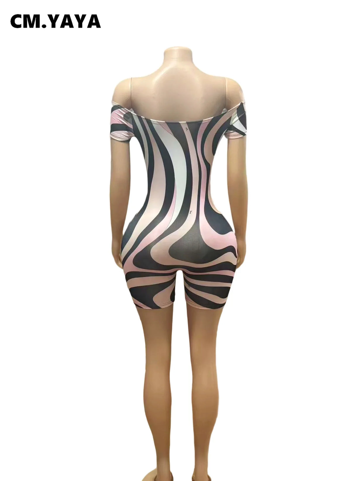 Women's Geometric-Print Slash-Neck Jumpsuit