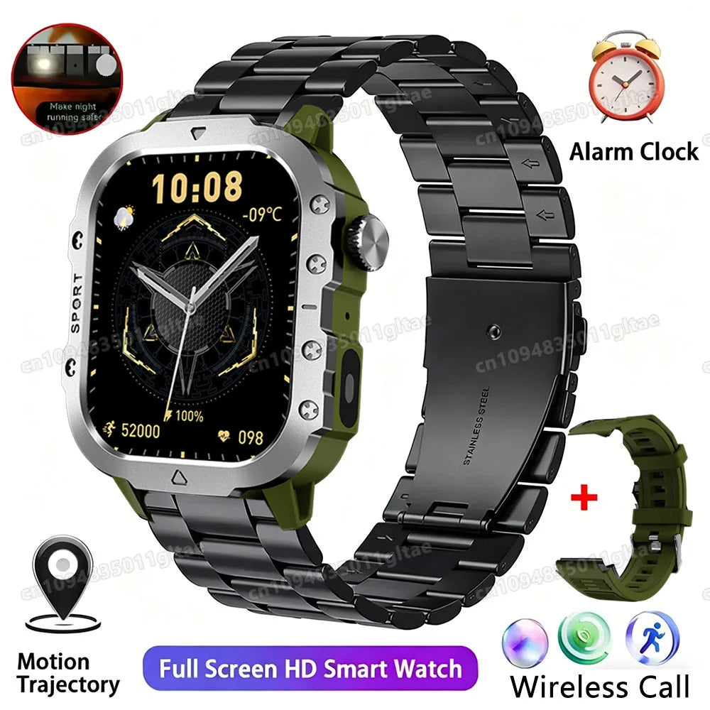Outdoor 1.73-Inch Calling Smartwatch with Flashlight
