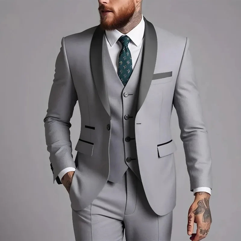 Men's One-Button Slim Fit Suit & Blazer Options