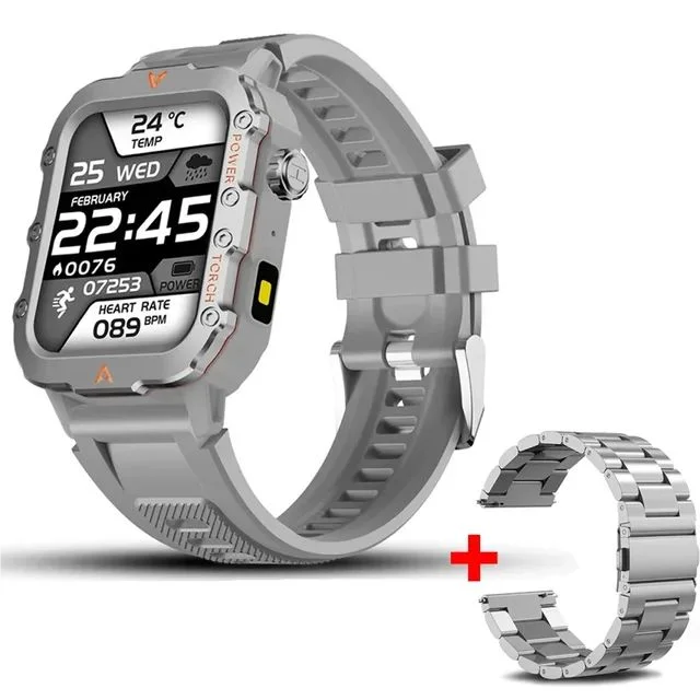 Outdoor 1.73-Inch Smartwatch with Flashlight