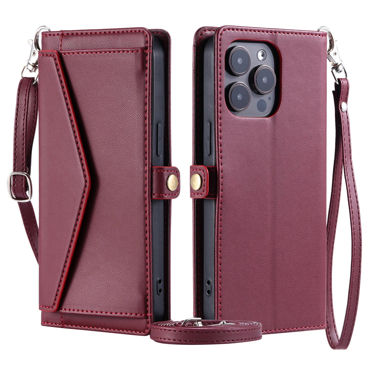 Crossbody Wallet Phone Case with Card Pocket for iPhone 15 Pro, iPhone 15 Plus 14 Plus, iPhone 13 Pro Max, iPhone 14 Pro, iPhone 17 or 18, iPhone 15, iPhone 14 Pro Max, iPhone SE2 SE3 7 8, iPhone 11, iPhone XR, iPhone 16 & More Models