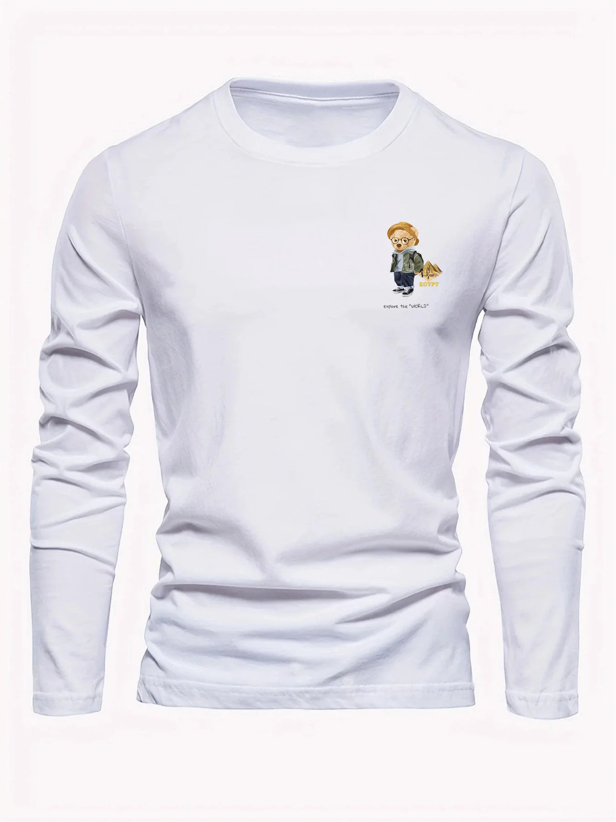 Men's Animal Print Long-Sleeve Casual T-Shirt