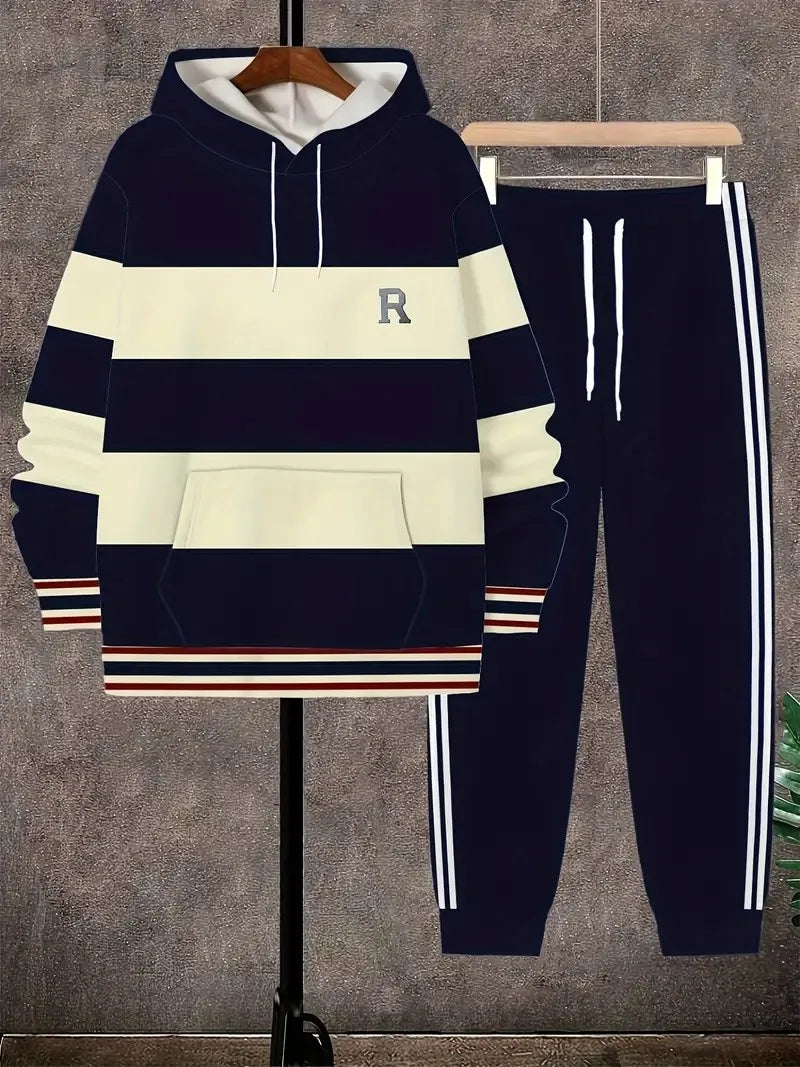 Men's Graphic Print Casual Outfit Set